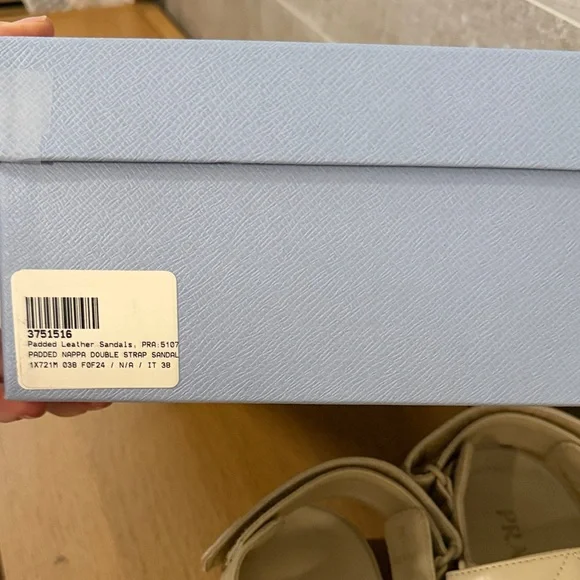 Prada PADDED LEATHER SANDALS / Nappa Double Strap Tan Sandals / IT 38 Camel - Picture 14 of 16